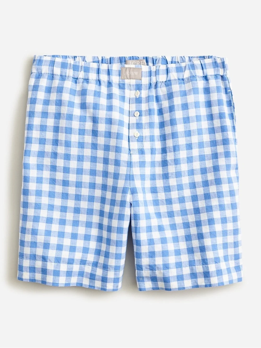 J. Crew Relaxed boxer short in gingham linen-cotton blend XL